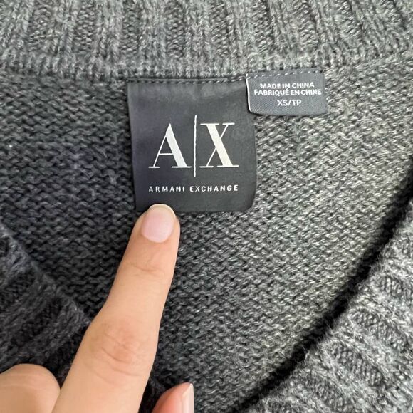 Armani Exchange Merino Wool Blend Knit Pullover Sweater XS - Picture 3 of 7